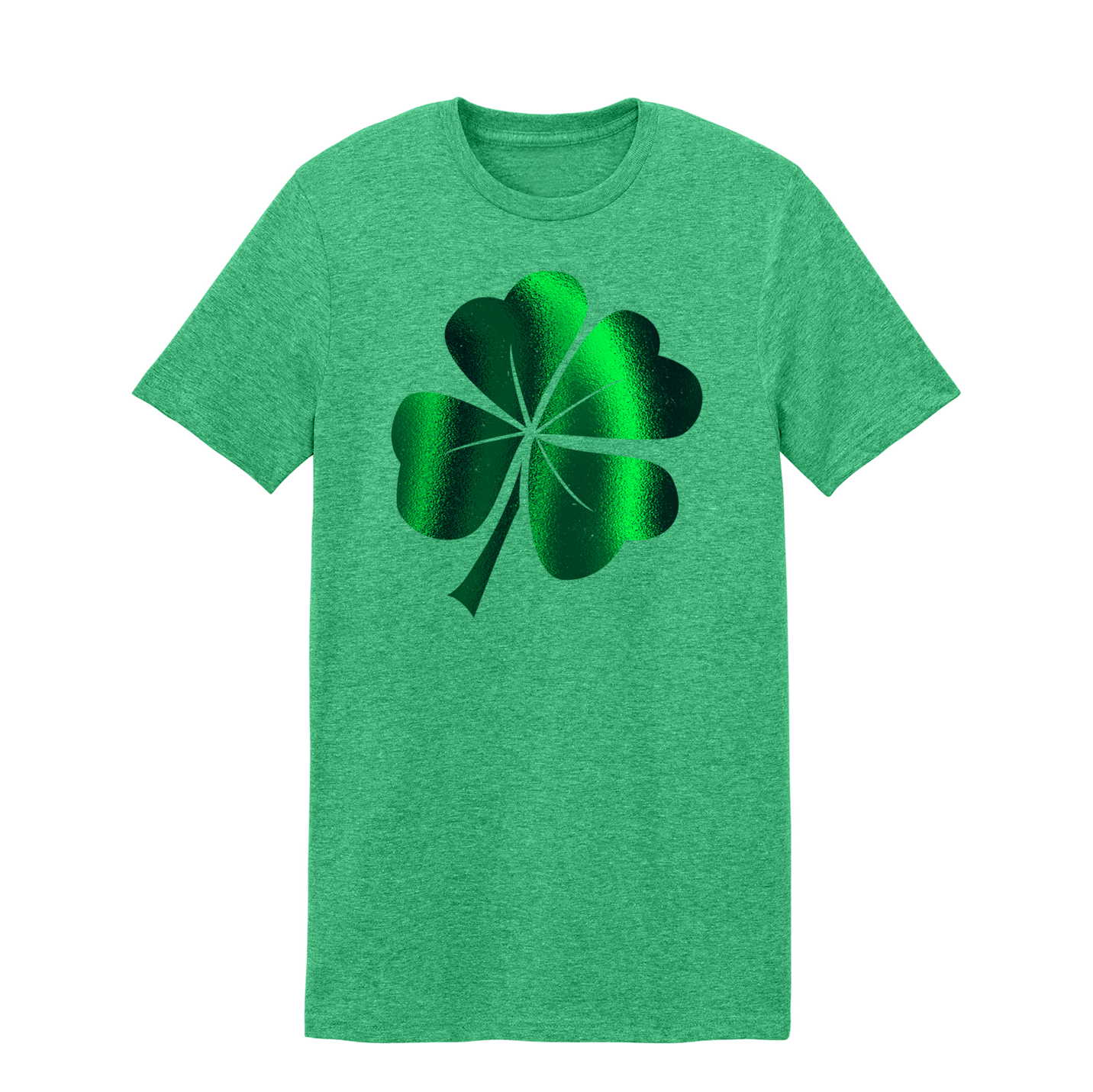 Saint Patrick's Day shimmery green shamrock green tee.