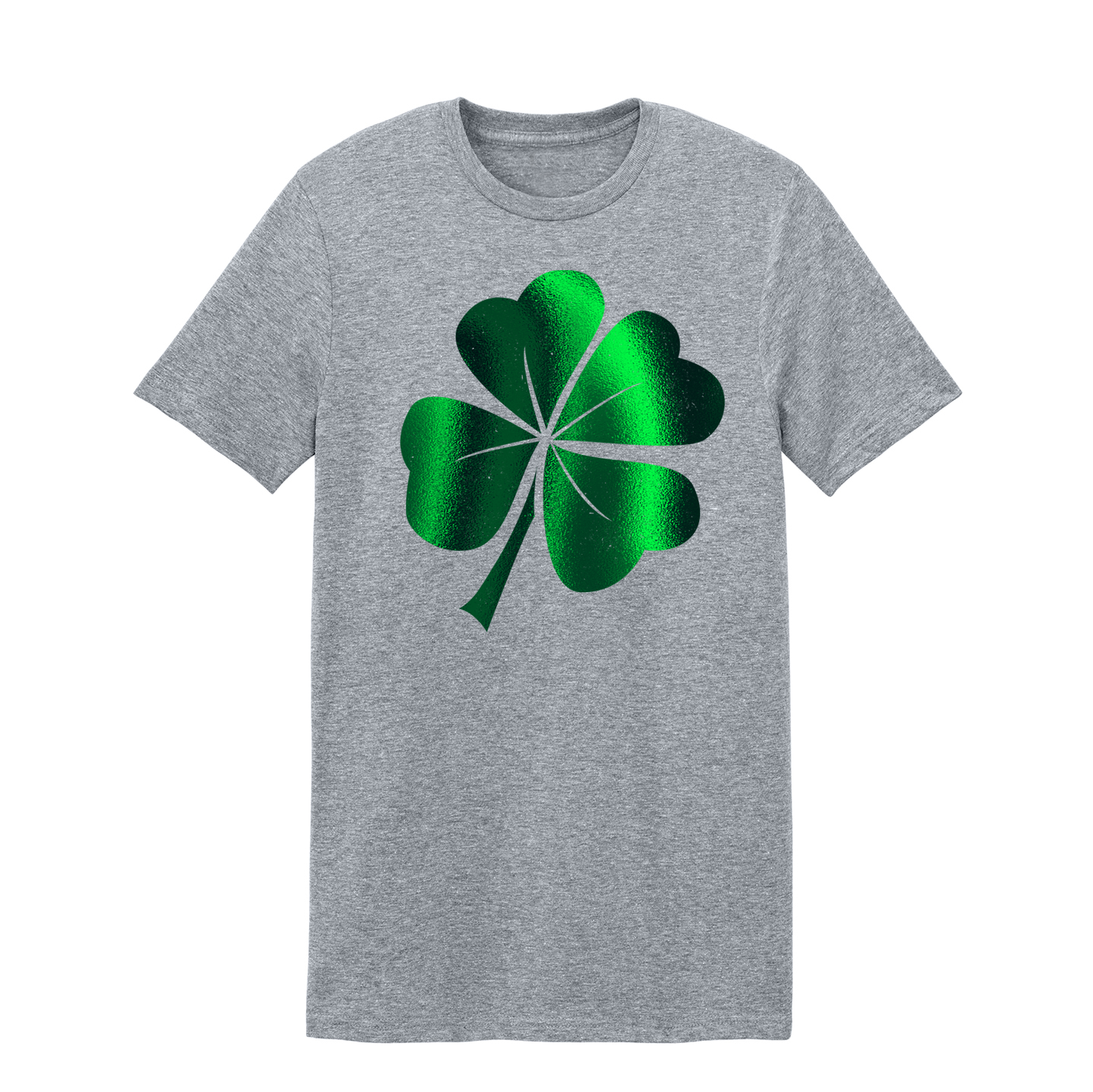 Saint Patrick's Day shimmery clover tee.