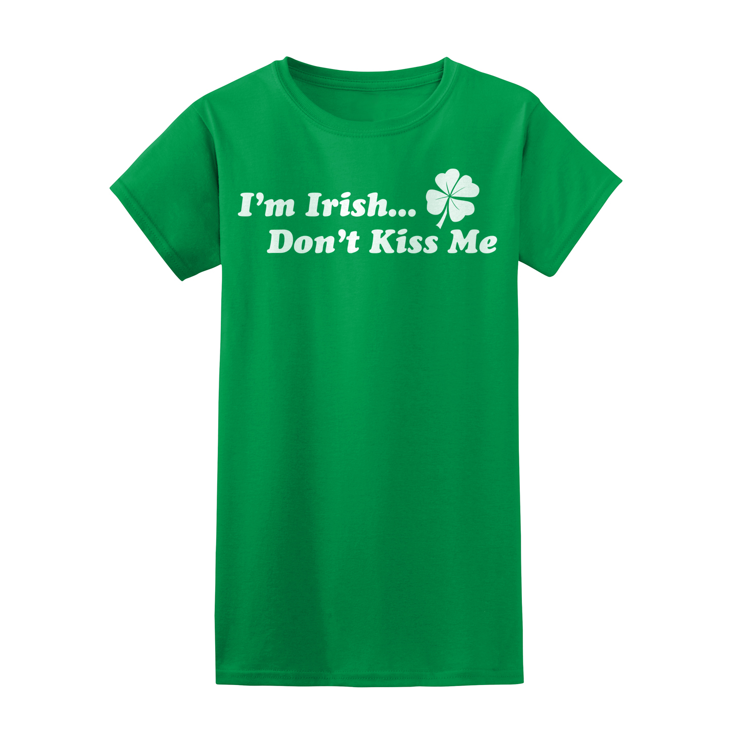 Saint Patrick's Day funny "I'm Irish, Don't Kiss Me" t-shirt design.