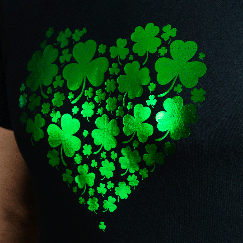 Women's Foil Shamrock Heart