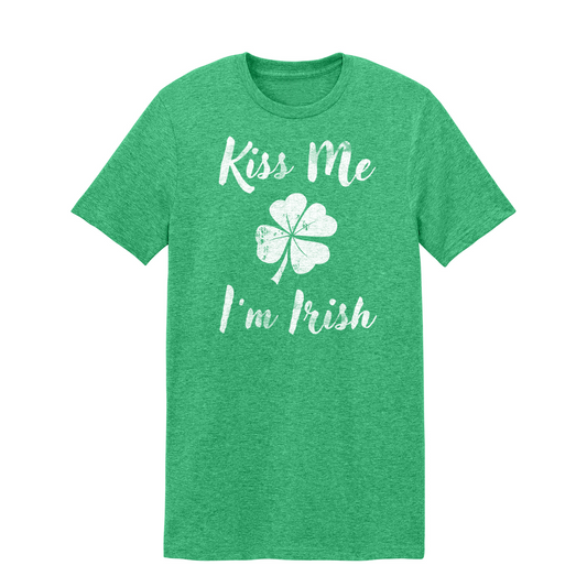 Funny St. Patrick's Day t-shirt design "Kiss me, I'm Irish".